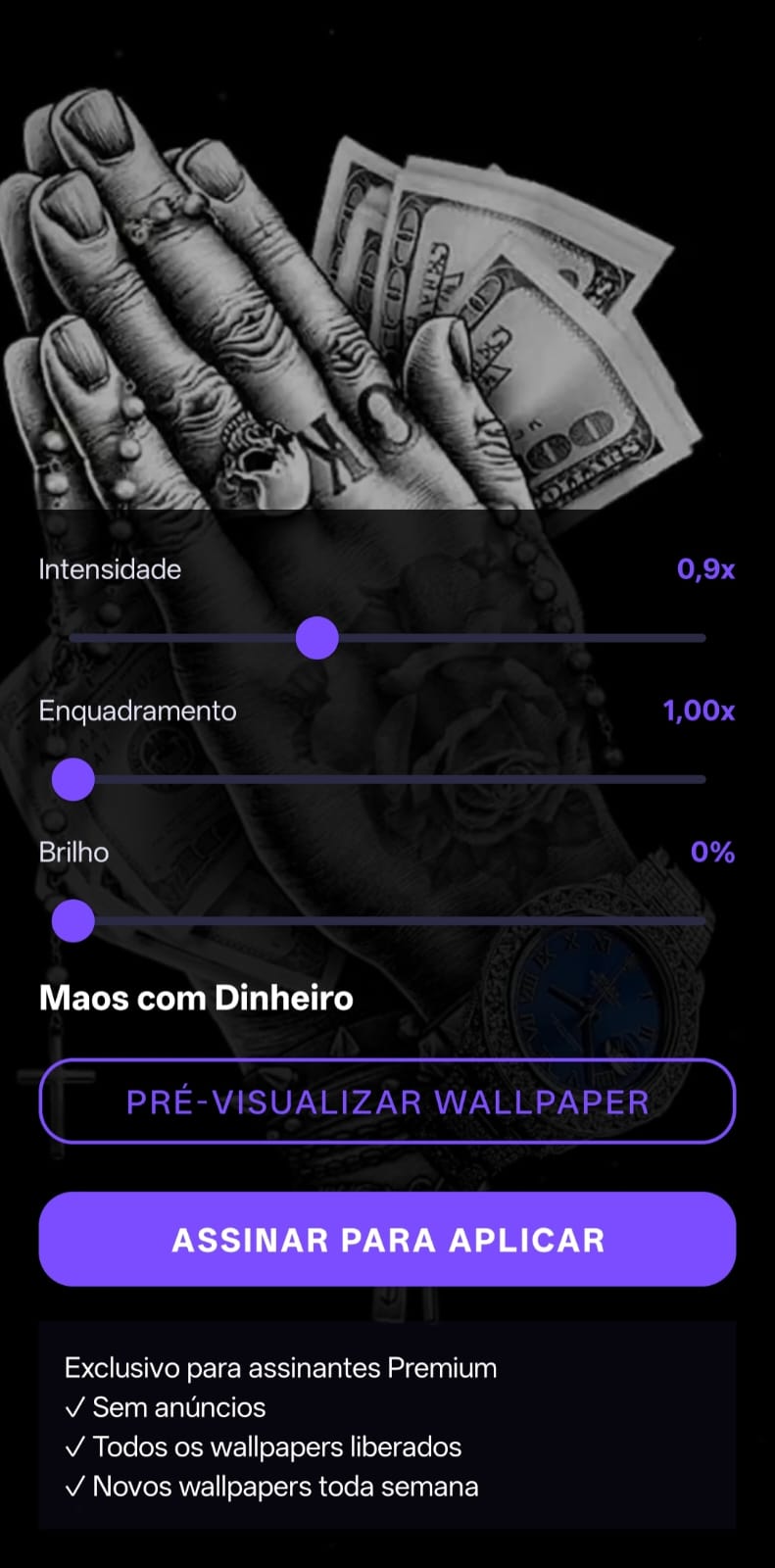 Tela do aplicativo GB Live Wallpaper